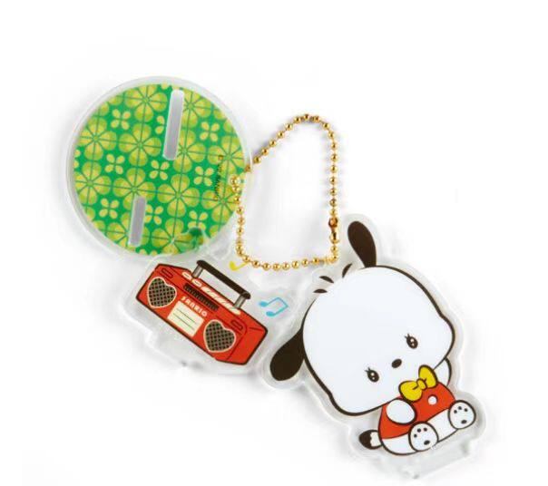 JAPAN SANRIO MELODY CINNAMON DOG KUROMI SHOWA RETRO SERIES DOLL PENDANT STAND