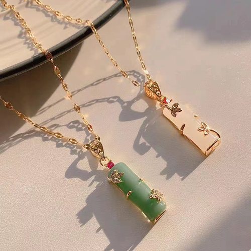 【一折专区】奥特莱斯清仓竹节吊坠锁骨链outlets女饰|金属结构件