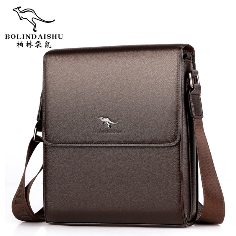 柏林袋鼠男士密码锁防盗单肩斜跨包大容量男包商务竖款休闲韩版背