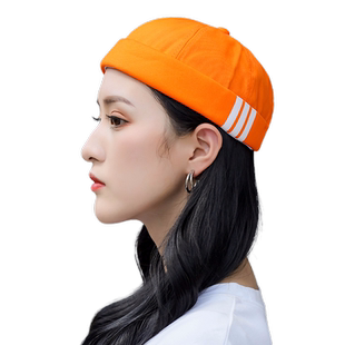 寸头帽女秋季雅痞瓜皮帽地主帽嘻哈潮女秋天帽子小众网红遮阳帽