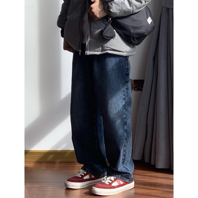 x1617四季宽松直筒休闲牛仔裤