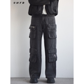 美式 裤 新款 X1617 cleanfit显高显瘦修身 水洗工装 直筒微喇叭裤 9039