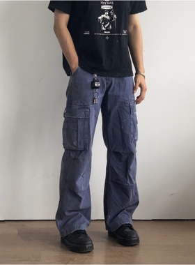 X1617 美式cleanfit复古水洗做旧工装裤男宽松休闲百搭阔腿裤Z003