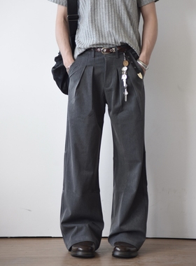 X1617 美式新款cleanfit解构微喇显高直筒垂感西裤休闲阔腿裤C912