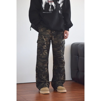 X1617显高直筒迷彩长裤工装裤
