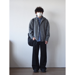 X1617美式 重磅毛衣男秋冬通勤外套上衣男013 复古cleanfit连帽开衫