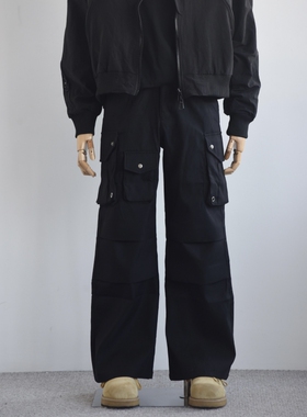 X1617 美式复古潮流新款宽松显高微辣休闲工装裤直筒裤阔腿裤C802