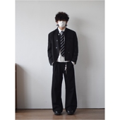 X1617 西服外套男Y574 夹克西装 春秋国风不规则纽扣短款 宽松中山装