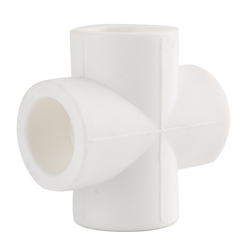 PPR水暖管件料家n装款四通加厚管壁白色热熔管配件PPR等径四通