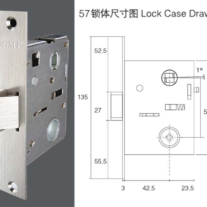 【工程五金优质合金房门锁ALU30F2-4515-US15室内锁