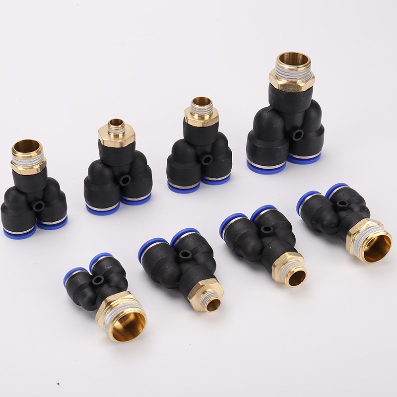 气动快插接Yc型三通螺纹接头PX6-01/PX8-02/PX10-03/PX12-04/16-0