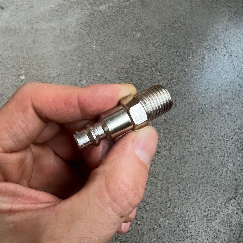 美式NPT1/4外丝n公插芯高压气管快速接头公头外牙小快插快换公插