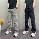 痞帅高级个性 青年休闲灰色爆款 大口袋工装 2025春季 裤 男士 牛仔长裤