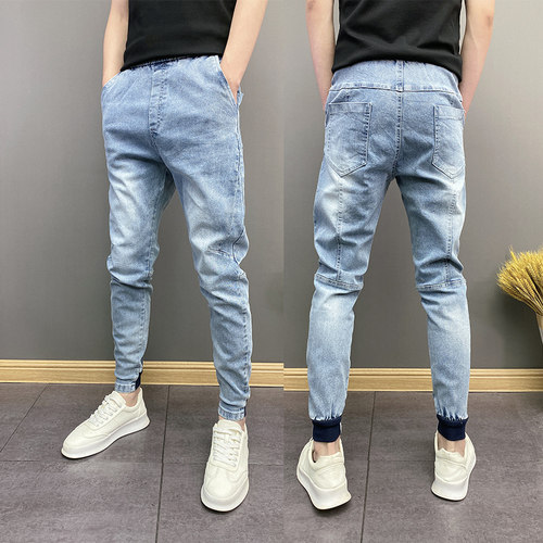 束脚裤青年网红ins小脚牛仔裤子