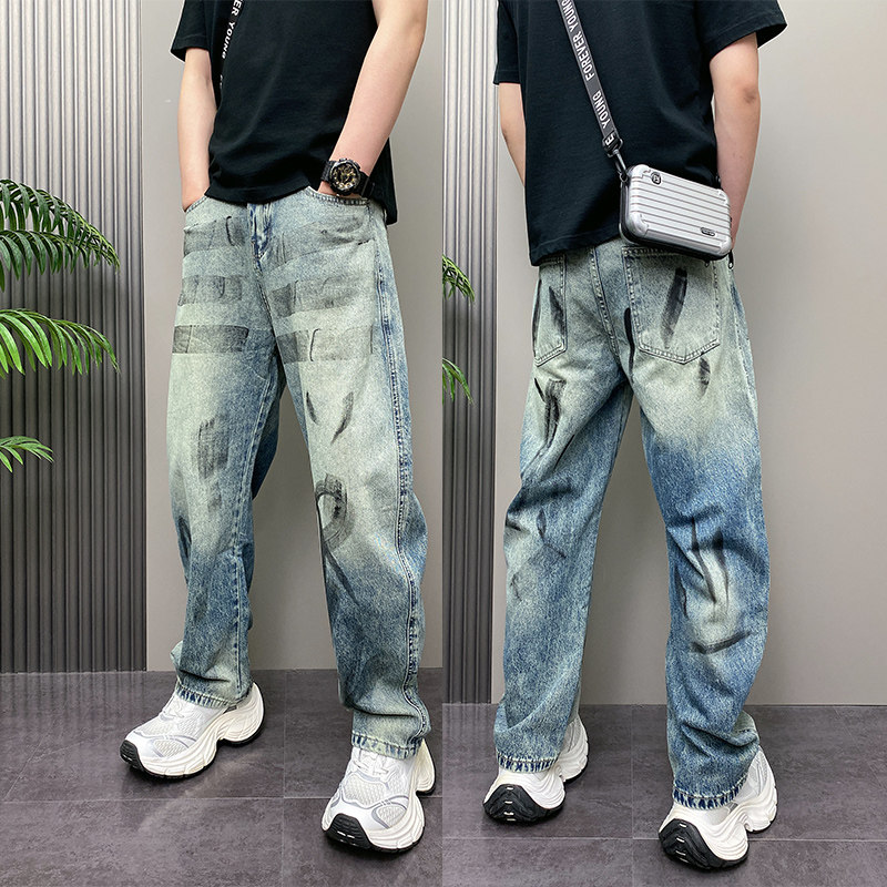夏季男士潮流腰带设计牛仔裤