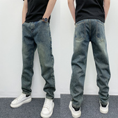 新款 休闲牛仔裤 潮流韩版 阔腿裤 百搭直筒蓝色ins男士 2026年春秋季