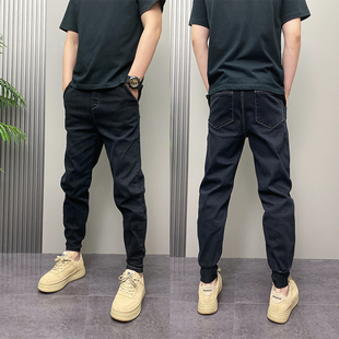 百搭黑色休闲小脚牛仔裤 2026年秋季 痞帅纯色青年男士 潮流韩版 新款