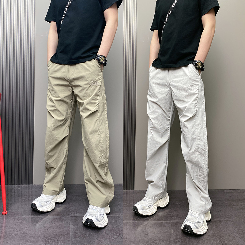2026年夏季薄款潮流韩版宽松哈伦直筒裤青年原创爆款男士休闲长裤