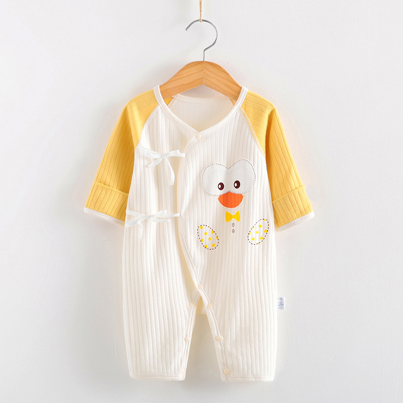 新生婴儿衣服0-6月初生宝宝纯棉连体衣蝴蝶哈衣爬服春夏薄款