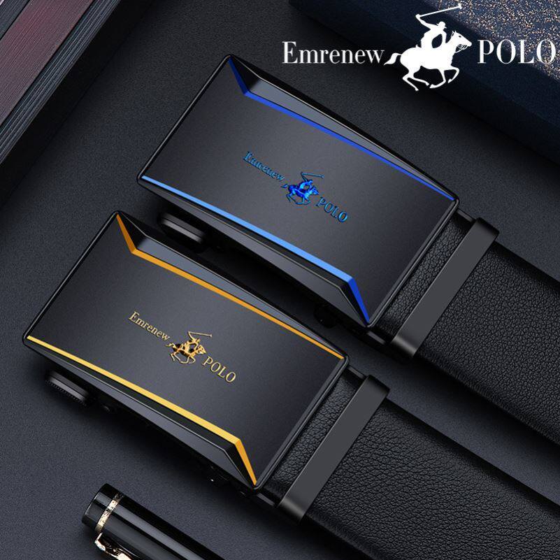 男款皮带轻奢有牙传统自动扣安普里保罗正品真皮牛皮裤带腰带商务