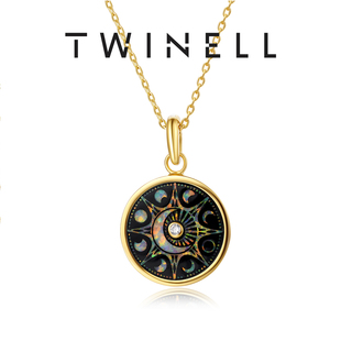 Twinell极光系列小众设计感项链紧致百搭星盘链条首饰轻奢吊坠