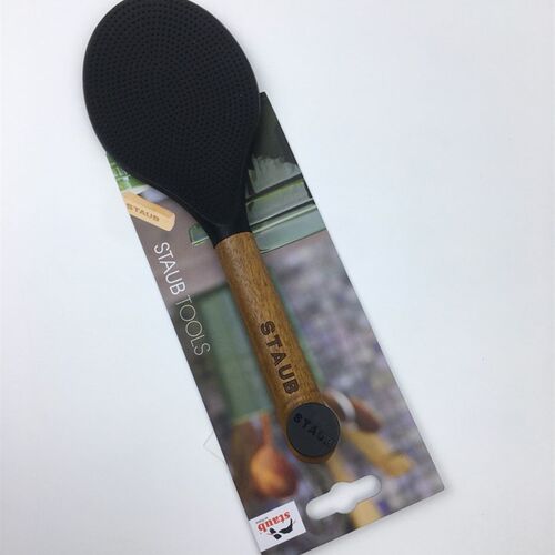 staub珐宝木柄矽胶厨房配件煎铲牛排夹油刷汤勺刮刀分餐勺