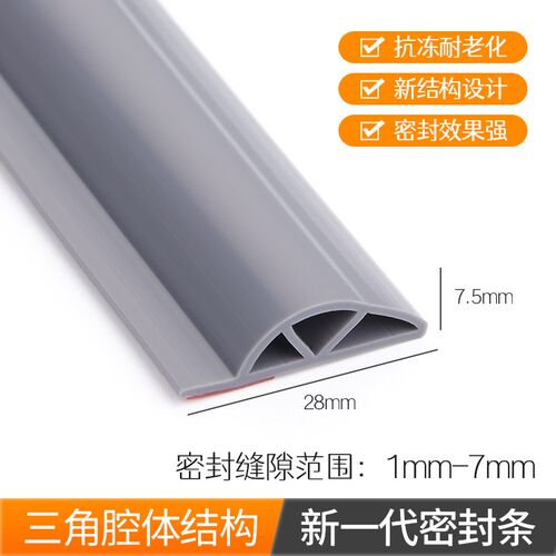 顶谷4米硅橡胶三角P型推拉窗密封条门窗密封条窗户密封条防风条
