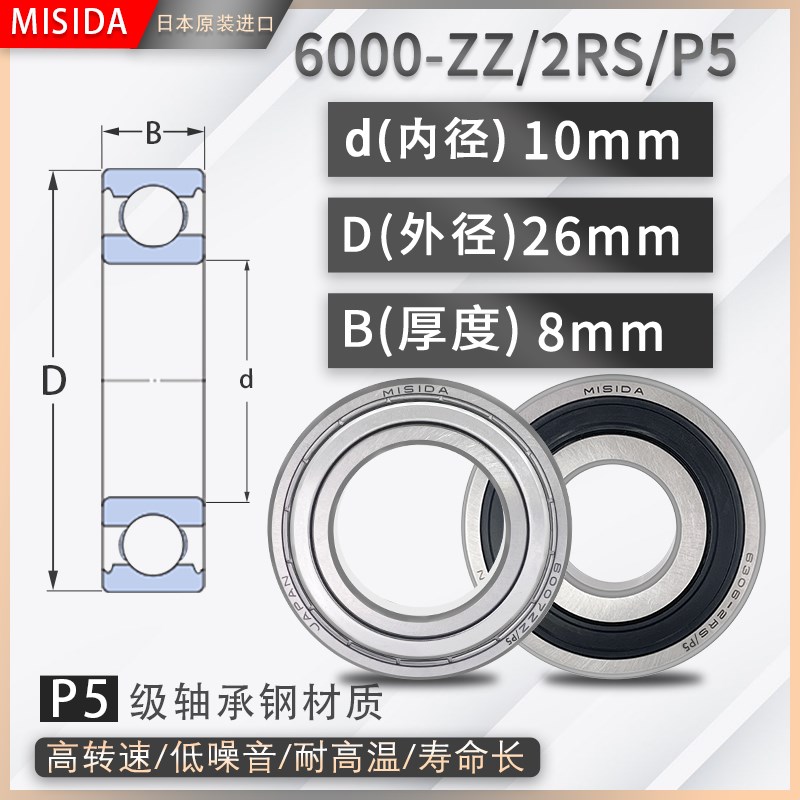 日本进口轴承大全6000 6001 6002 6003 6004 6005 6006 6007ZZ/RS