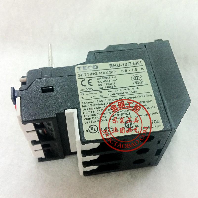 原装台安TECO东元三相热过载保护继电器 RHU-10/7.5K1 5.5-7.5A