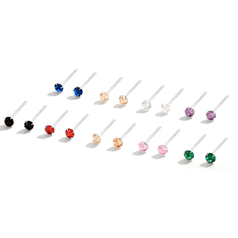 丽沁S925银耳钉高级感 耳饰女简约ins小巧钻石纯银气质潮耳骨钉