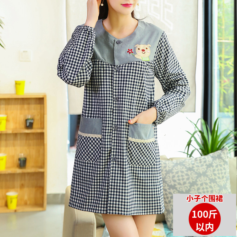 小个子的围裙女家用厨房2025新款洋气薄款前开扣棉质做饭上班罩衣