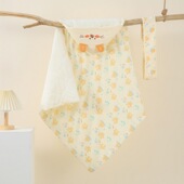 婴儿纯棉a类抱毯婴儿外出小被子新生儿宝宝夹棉包被秋冬季 包被