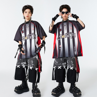 男童街舞演出服少兒hiphop嘻哈風(fēng)潮牌舞蹈服酷帥炸街架子鼓表演服
