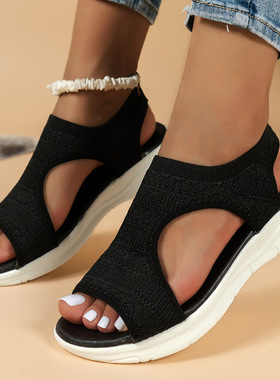 现货2024秋鱼头休闲套筒时装凉鞋低跟女鞋产地货源大码运动休闲鞋