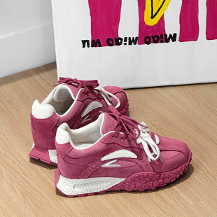 增高7CM厚底小个子复古休闲运动阿甘鞋 内增高德训鞋 女2026春爆款