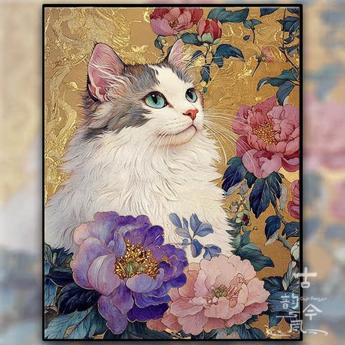 【狸猫赏花】十字绣2026新款线绣客厅动物猫咪刺绣钻石画手工礼物