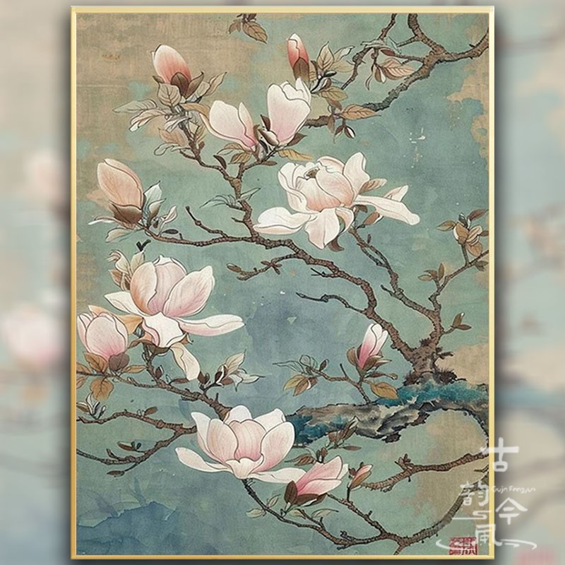 【清雅玉兰】2025新款十字绣线绣客厅花卉刺绣钻石画手工diy闪钻