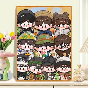 【Q版十个勤天】十字绣2025新款客厅线绣种地吧周边刺绣钻石画diy