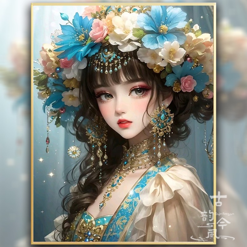 【花环少女】十字绣2025新款人物线绣客厅刺绣满绣手工钻石画满钻