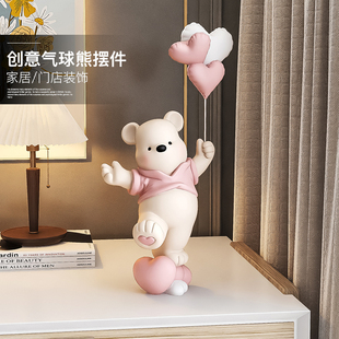 可爱熊摆件客厅电视柜酒柜装 饰品玄关创意轻奢高级感生日乔迁礼物