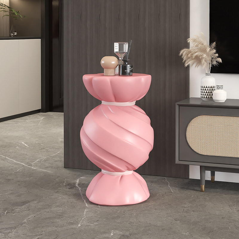 奶油风粉色客厅装饰落地茶几摆件电视柜沙发边几床头新家乔迁礼物,家居饰品,落地摆件,淘宝优惠券,粉丝福利购,淘宝优惠卷