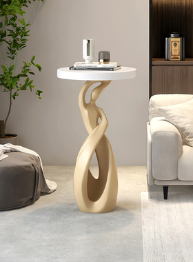 客厅大型艺术沙发，边桌，落地摆件，电视柜装饰，轻奢高端抽象茶