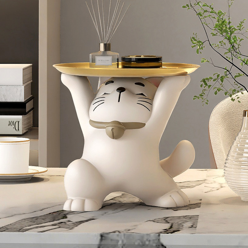 可爱招财猫入户钥匙玄关收纳摆件鞋柜托盘装饰高级感小众乔迁礼物,家居饰品,装饰摆件,淘宝优惠券,粉丝福利购,淘宝优惠卷