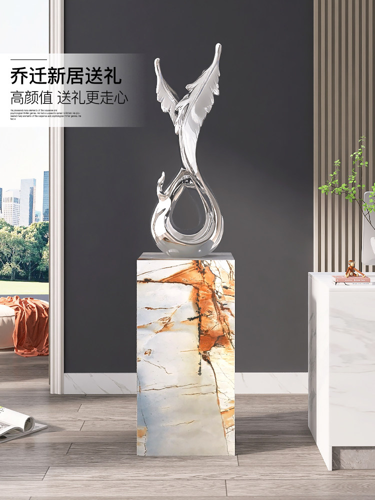 羽毛雕塑客厅落地式装饰品家居配件入口电视柜艺术大理石开幕礼物