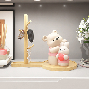 熊鞋 饰品搬家乔迁新居礼品 柜玄关钥匙收纳摆件客厅电视柜家居装