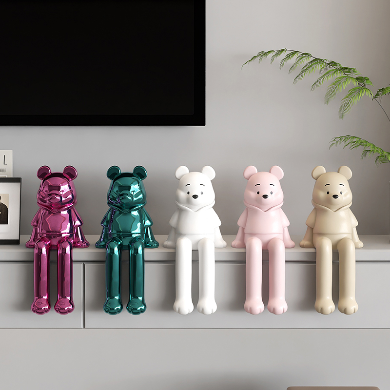 韵灿高级感电镀熊摆件