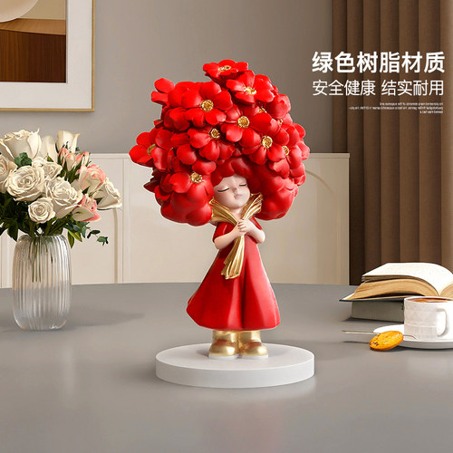 红色客厅摆件高级感小众乔迁结婚礼物玄关酒柜新年过年蛇年装饰