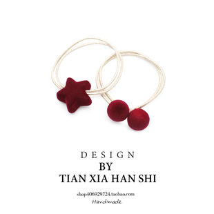 韩国儿童丝绒方块爱心发绳简约皮筋皮套女童发圈球球高弹头绳发饰