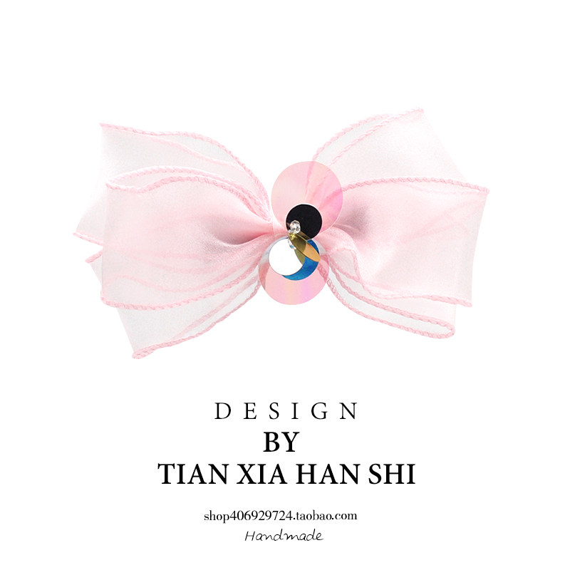 韩国女童欧根纱大蝴蝶结亮片发夹儿童高品质扎丸子头发饰公主超仙,童装/婴儿装/亲子装,发饰,淘宝优惠券,粉丝福利购,淘宝优惠卷