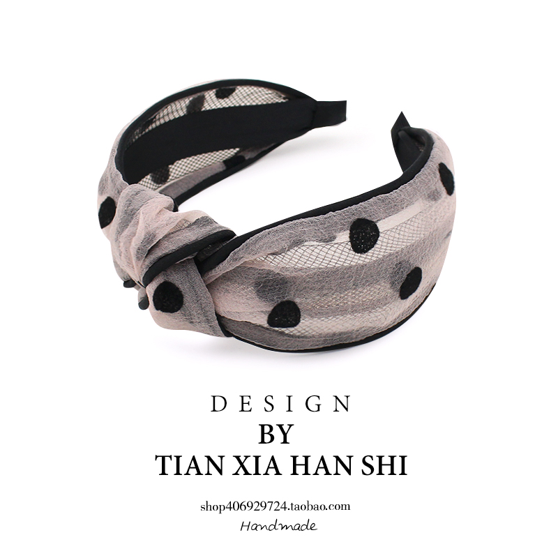 韩国女童波点宽边网纱不伤发头箍儿童防碎发压发公主气质发卡头饰